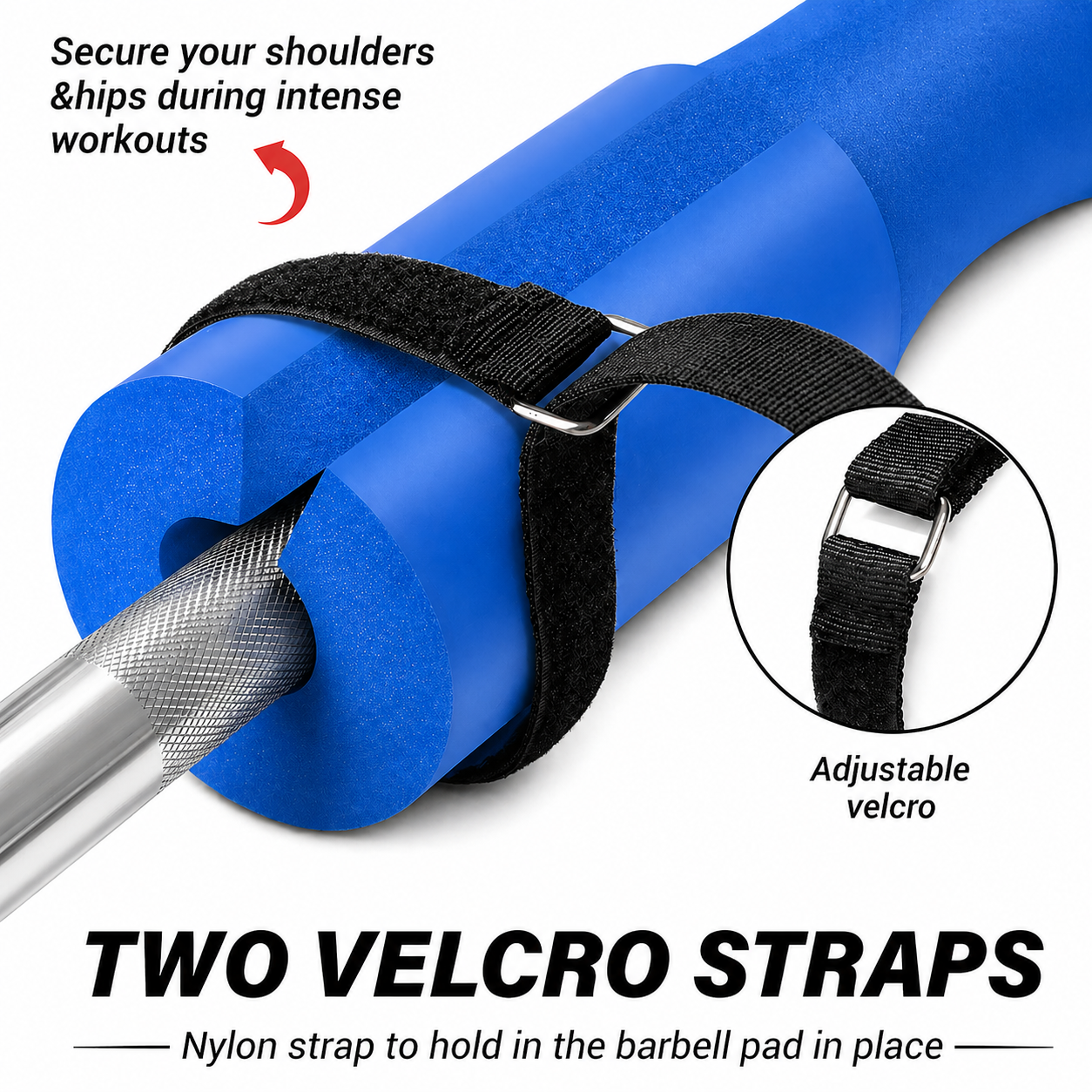 FLG Fitness Barbell Squat Pad, Extra Thick Foam Padding for Neck & Shoulder Support, Strength Training Equipment Workout Cover for Hip Thrusts, Weight Lifting Heavy Weight Squats