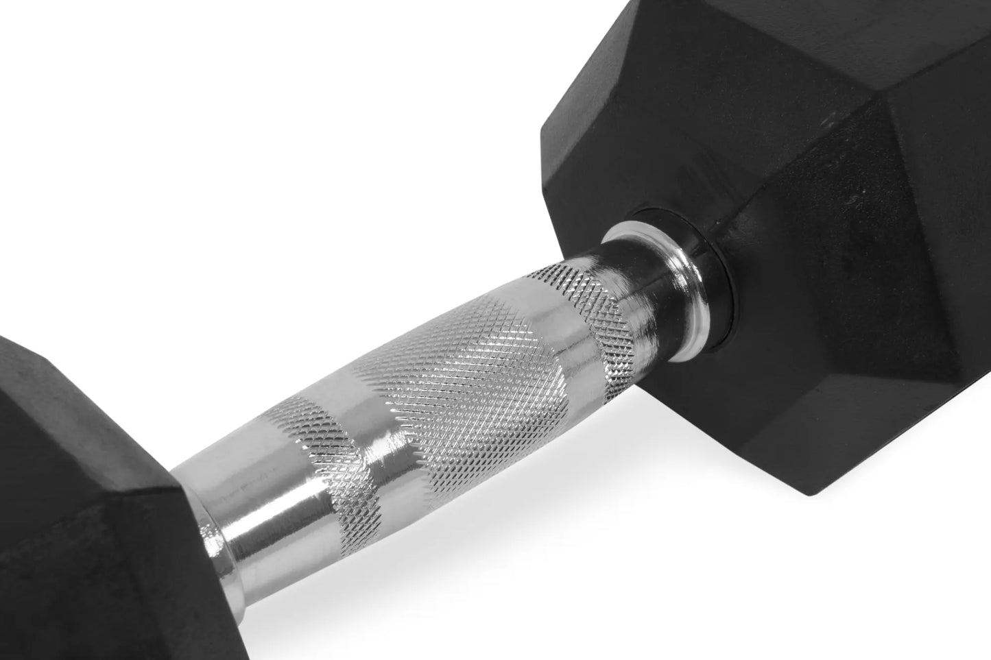 FLG Rubber Hex Dumbbells Knurled Chrome Handle Range of Pairs 6KG - 20KG